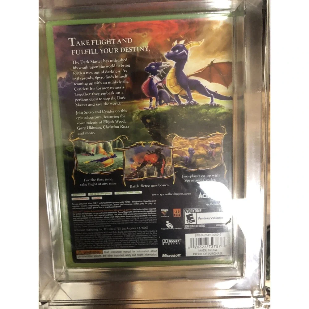 WATA Certified 9.6 A+ XBOX 360 THE LEGEND OF SPYRO DAWN OF THE DRAGON GAME